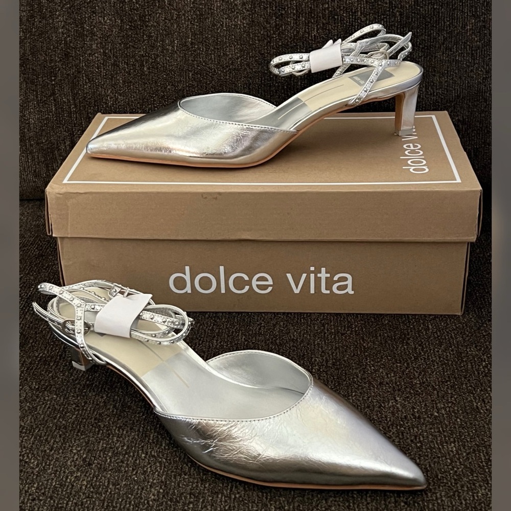 Dolce Vita Loklyn Studded Heels Silver Color Women’s Size- 8.5